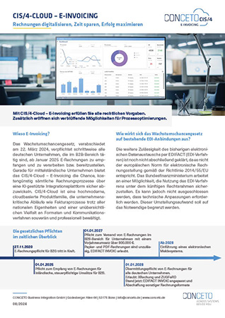 Vorschaubild des Flyers zum CIS/4-Cloud - E-Invoicing