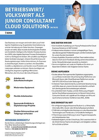 Vorschaubild der STellenanzeige Junior Consultant Cloud Solutions